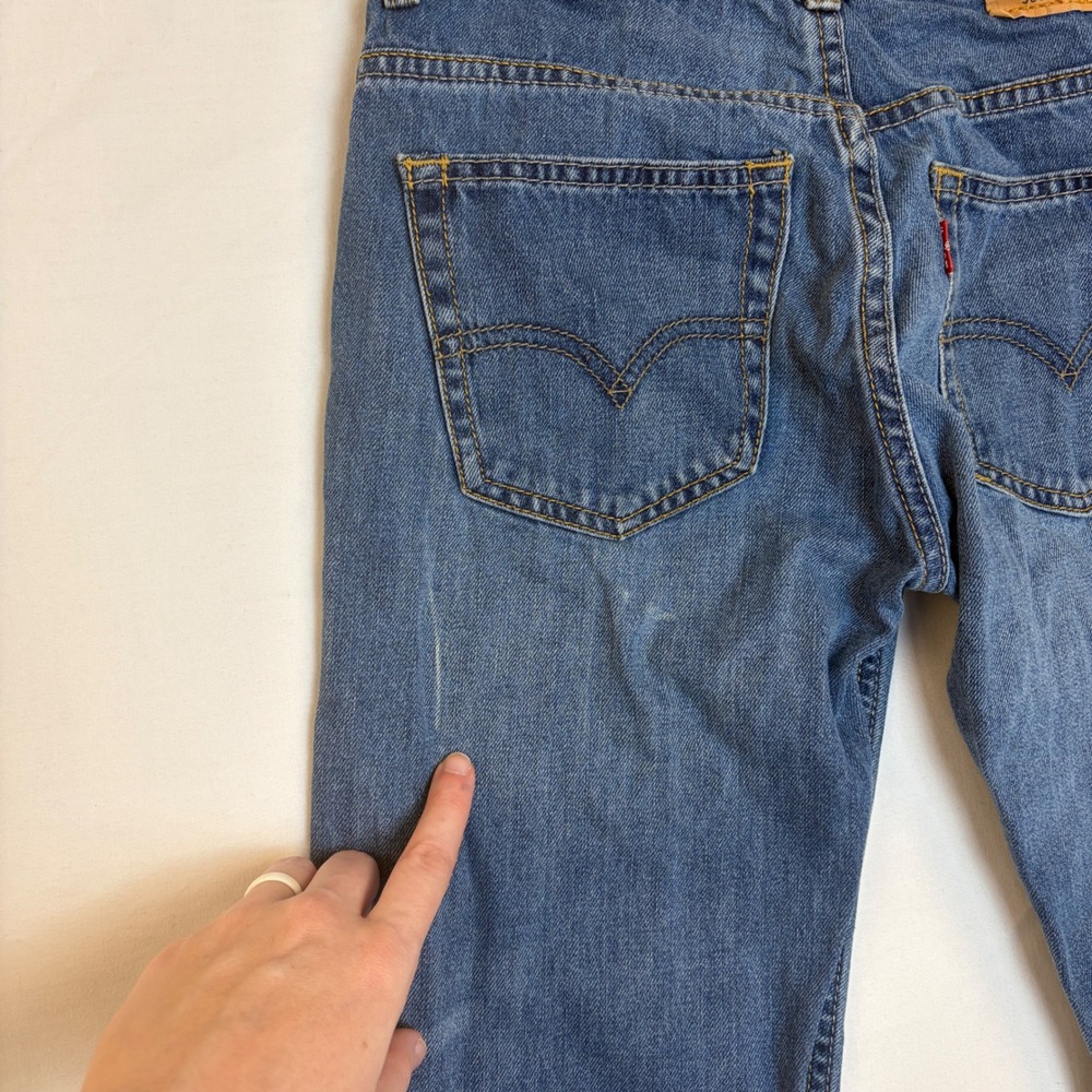 Levis 505 Regular Fit Jeans Boys 12 Reg 26x26 Medium Wash Blue Denim Adjustable - Picture 3 of 10